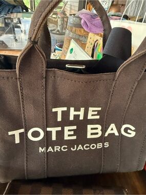 Join me live for a deal! Marc Jacobs BlackCanvas Tote Bag with White Logo